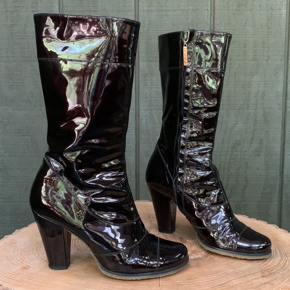 Rare Petusco Spain Patent Leather Boots
